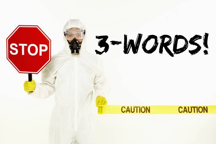 Stop Sign with Gas Mask 3 Words